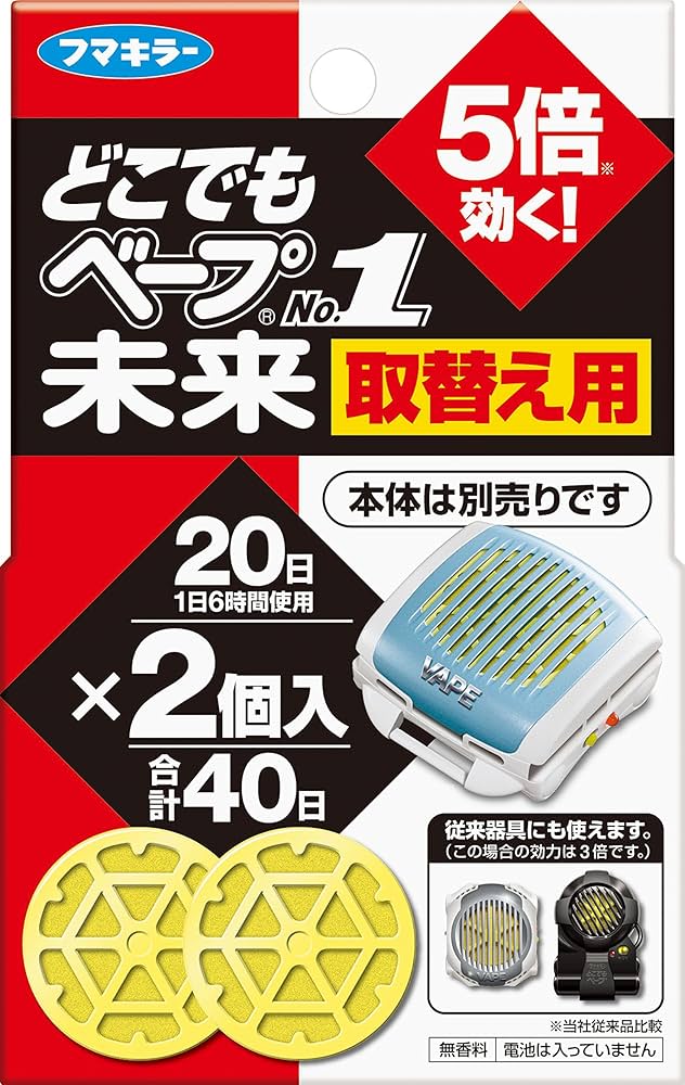 Amazon.co.jp: どこでもベープ No．1未来 取替え用 2個入×2